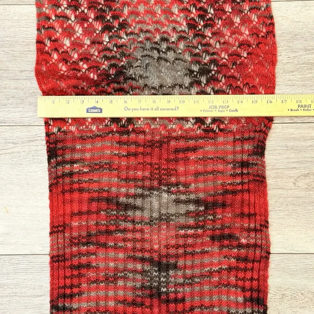 Collection Eighteen Abstract Print Knit Scarf Pink Red Boho Cottagecore Wrap